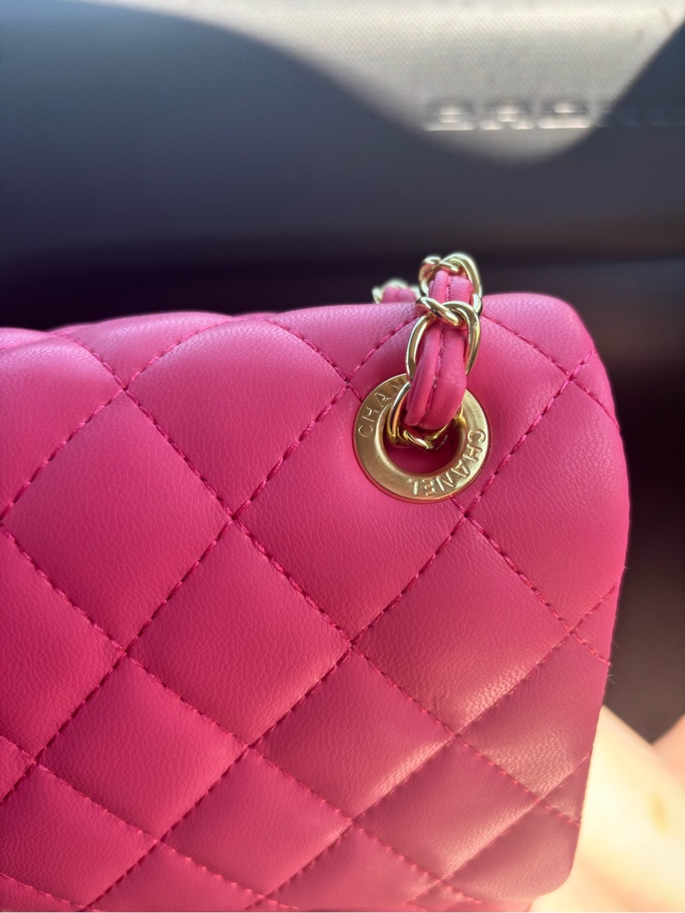Jumbo Classic Quilted Pink Flap Bag - Picture 4 of 4